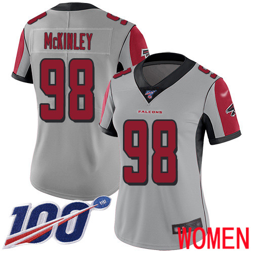 Atlanta Falcons Limited Silver Women Takkarist McKinley Jersey NFL Football 98 100th Season Inverted Legend